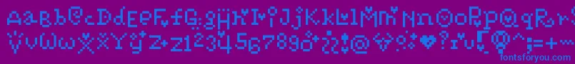 Pixelpoiiz-Schriftart – Blaue Schriften auf violettem Hintergrund
