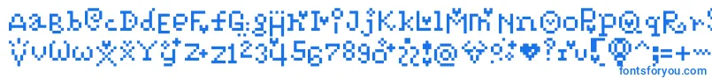Pixelpoiiz-fontti – siniset fontit valkoisella taustalla