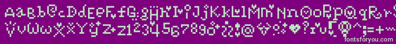 Pixelpoiiz-fontti – vihreät fontit violetilla taustalla