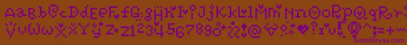 Pixelpoiiz-fontti – violetit fontit ruskealla taustalla