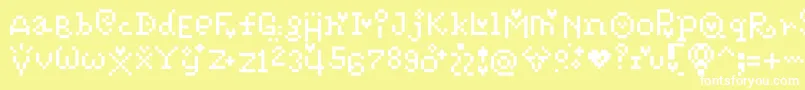 Pixelpoiiz-Schriftart – Weiße Schriften auf gelbem Hintergrund