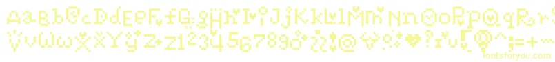 Pixelpoiiz-Schriftart – Gelbe Schriften auf weißem Hintergrund