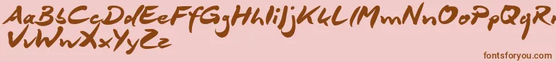 DeborstelBrushReduced Font – Brown Fonts on Pink Background