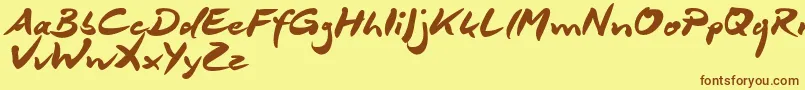 DeborstelBrushReduced Font – Brown Fonts on Yellow Background