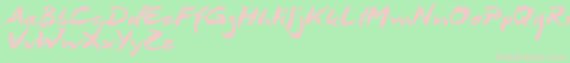 DeborstelBrushReduced Font – Pink Fonts on Green Background