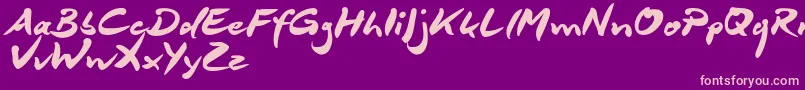 DeborstelBrushReduced-Schriftart – Rosa Schriften auf violettem Hintergrund