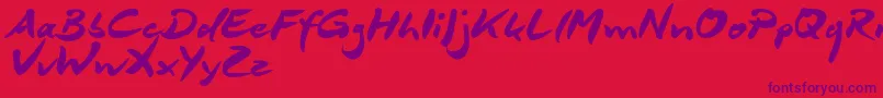 Czcionka DeborstelBrushReduced – fioletowe czcionki na czerwonym tle