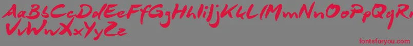 Czcionka DeborstelBrushReduced – czerwone czcionki na szarym tle