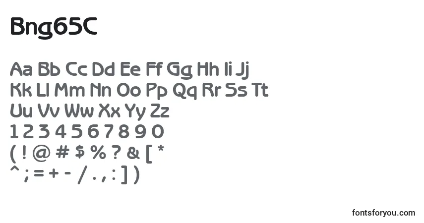 Fuente Bng65C - alfabeto, números, caracteres especiales