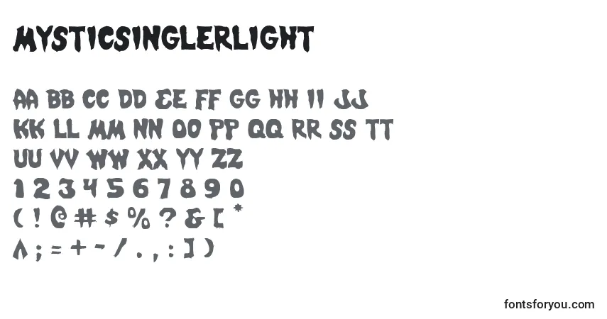 MysticSinglerLight-fontti – aakkoset, numerot, erikoismerkit