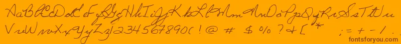 Ginette-Schriftart – Braune Schriften auf orangefarbenem Hintergrund
