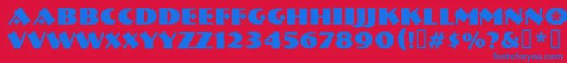 Шрифт NervouzreichRank – синие шрифты на красном фоне