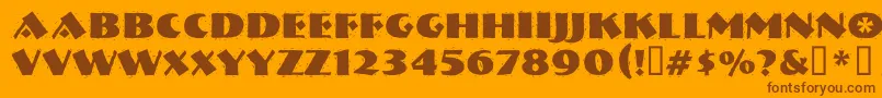 NervouzreichRank-Schriftart – Braune Schriften auf orangefarbenem Hintergrund
