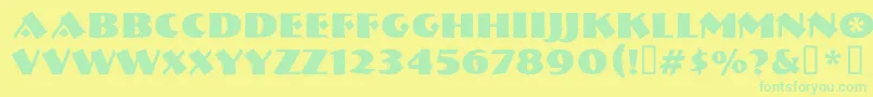 NervouzreichRank Font – Green Fonts on Yellow Background