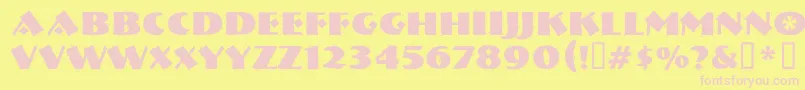 NervouzreichRank Font – Pink Fonts on Yellow Background