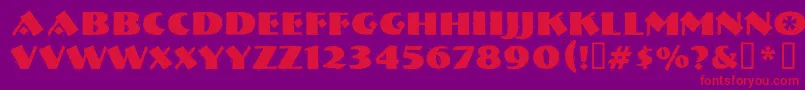 フォントNervouzreichRank – 紫の背景に赤い文字