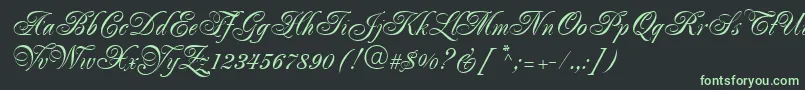 フォントMajestic – 黒い背景に緑の文字