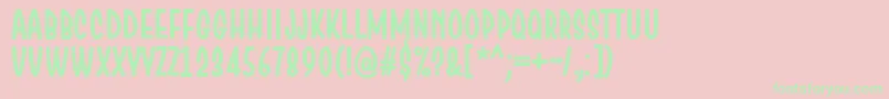 ChesanRegular Font – Green Fonts on Pink Background