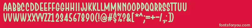 ChesanRegular Font – Green Fonts on Red Background