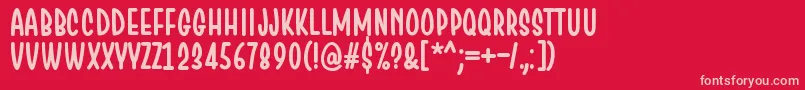 ChesanRegular Font – Pink Fonts on Red Background