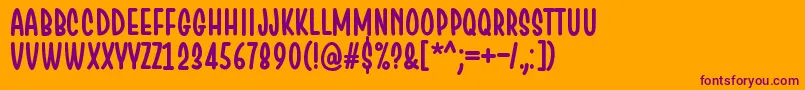 ChesanRegular Font – Purple Fonts on Orange Background