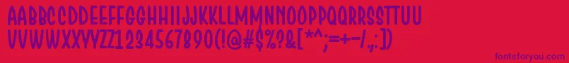 ChesanRegular Font – Purple Fonts on Red Background