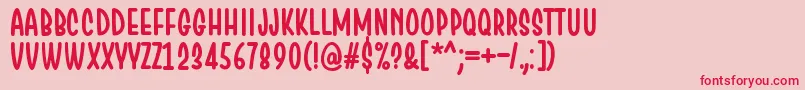 ChesanRegular Font – Red Fonts on Pink Background