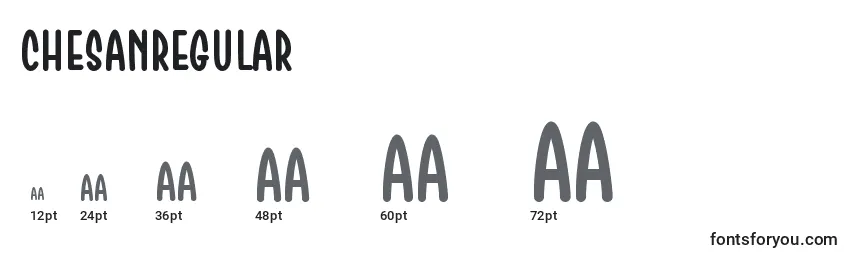 ChesanRegular Font Sizes