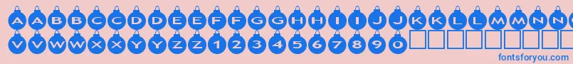 Police Asxmasballs – polices bleues sur fond rose