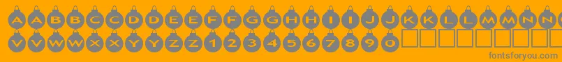 Asxmasballs-Schriftart – Graue Schriften auf orangefarbenem Hintergrund