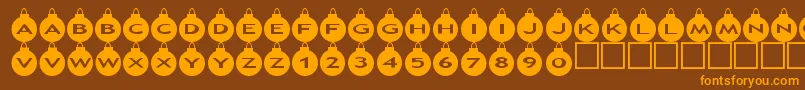 Asxmasballs Font – Orange Fonts on Brown Background