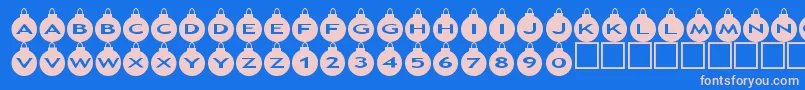 Asxmasballs Font – Pink Fonts on Blue Background