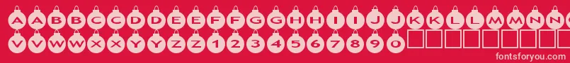 Asxmasballs Font – Pink Fonts on Red Background