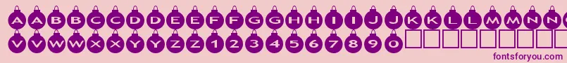 Asxmasballs-Schriftart – Violette Schriften auf rosa Hintergrund