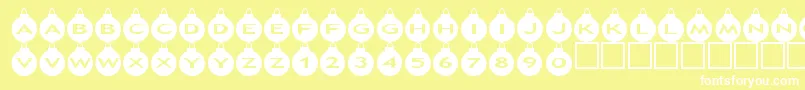 Asxmasballs Font – White Fonts on Yellow Background