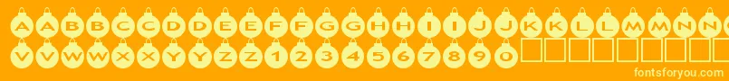 Asxmasballs Font – Yellow Fonts on Orange Background