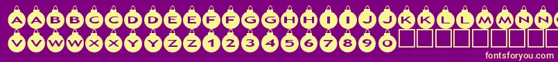 Asxmasballs Font – Yellow Fonts on Purple Background