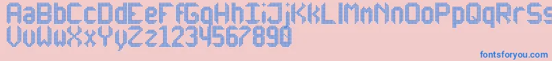 Fonte AnotherXDisplayTfb – fontes azuis em um fundo rosa