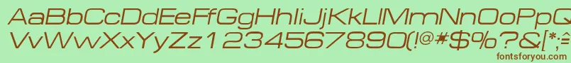 フォントMichaeldbItalic – 緑の背景に茶色のフォント