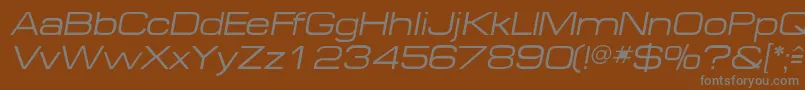 MichaeldbItalic-fontti – harmaat kirjasimet ruskealla taustalla
