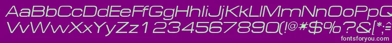 MichaeldbItalic Font – Green Fonts on Purple Background