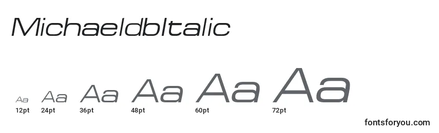 Размеры шрифта MichaeldbItalic