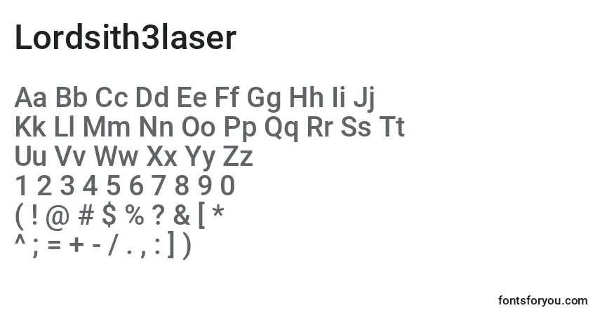 A fonte Lordsith3laser – alfabeto, números, caracteres especiais