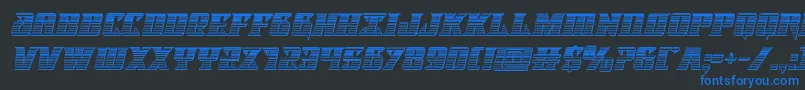 Lifeforcechromeital Font – Blue Fonts on Black Background