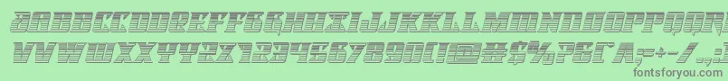 Lifeforcechromeital Font – Gray Fonts on Green Background