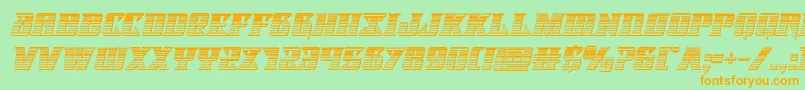 Lifeforcechromeital Font – Orange Fonts on Green Background