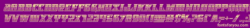 Lifeforcechromeital Font – Yellow Fonts on Purple Background