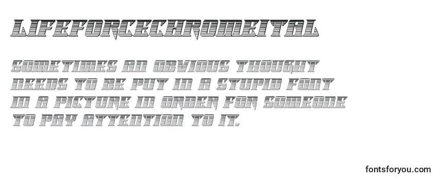 Review of the Lifeforcechromeital Font