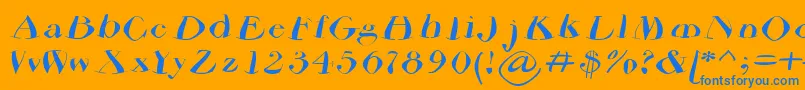 Airdriedparmafont Font – Blue Fonts on Orange Background