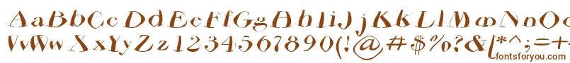 フォントAirdriedparmafont – 白い背景に茶色のフォント